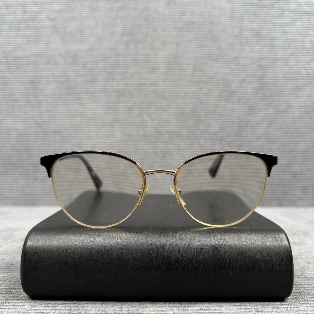 Versace Mod 1247 1252 Black Gold Greek Key Cat Eye Y2K Eyeglass Frames 52-17-140